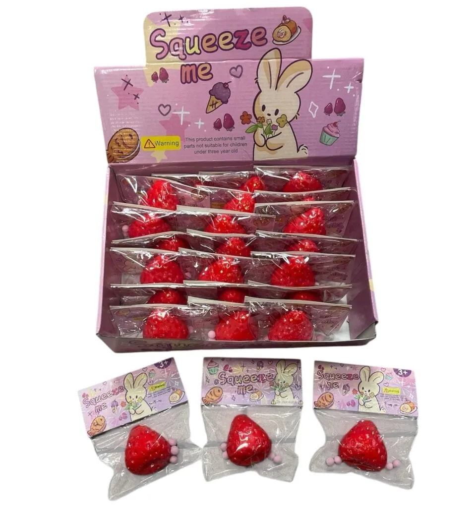 Zabawka Squeeze Toys Gniotek Truskawka 24 szt.