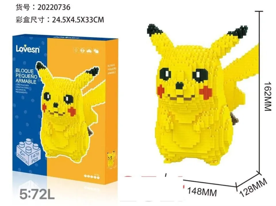 Klocki Pikachu Lovesn 1476 el. Mikro klocki 24,5x16cm