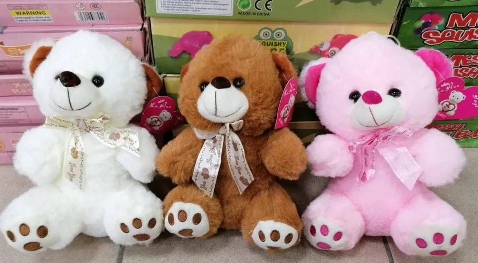 Maskotka Pluszowy Miś z Kokardą 22cm Mix Kolorów