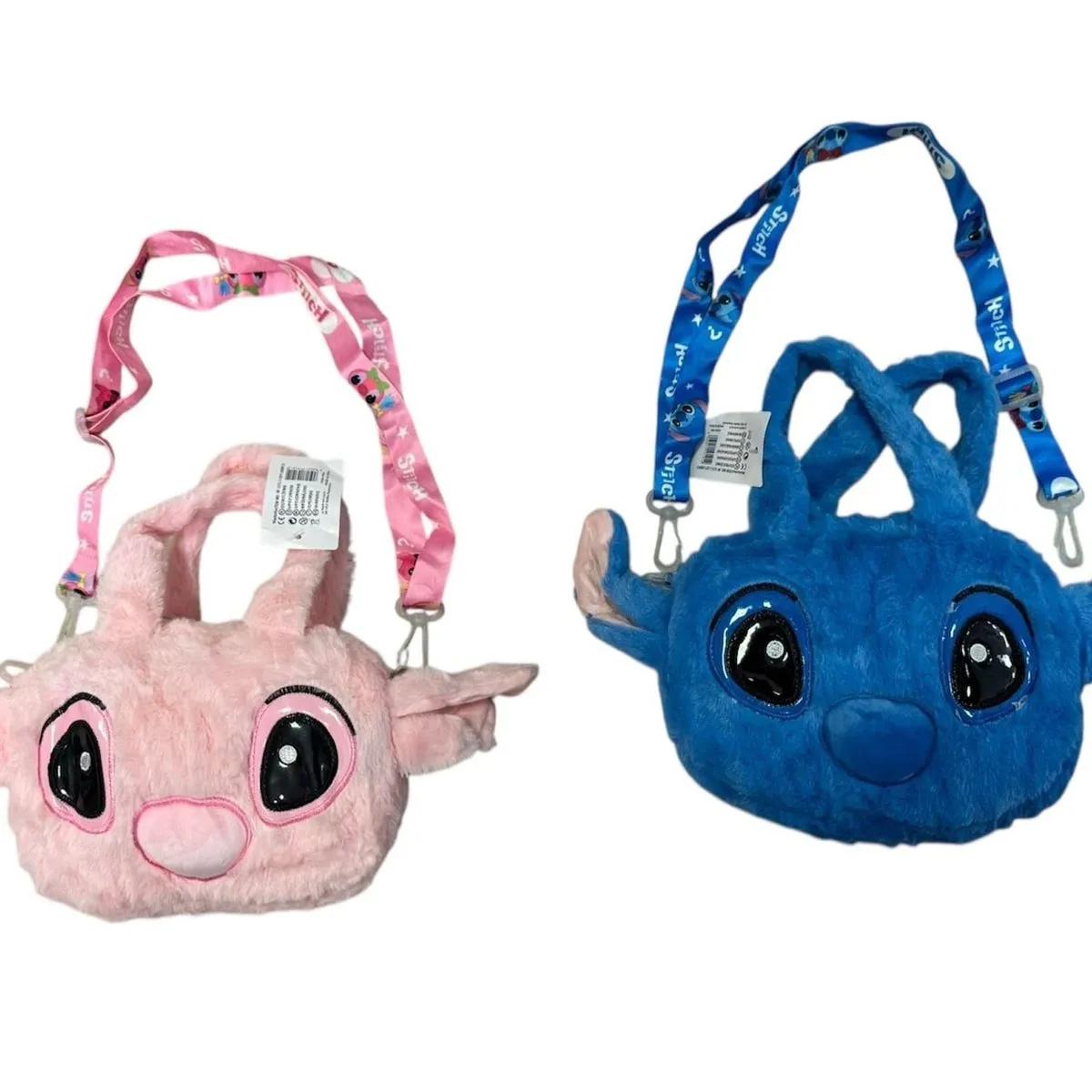 Torebka Stitch i Angel pluszowa na ramię, mix kolorów 12 szt.