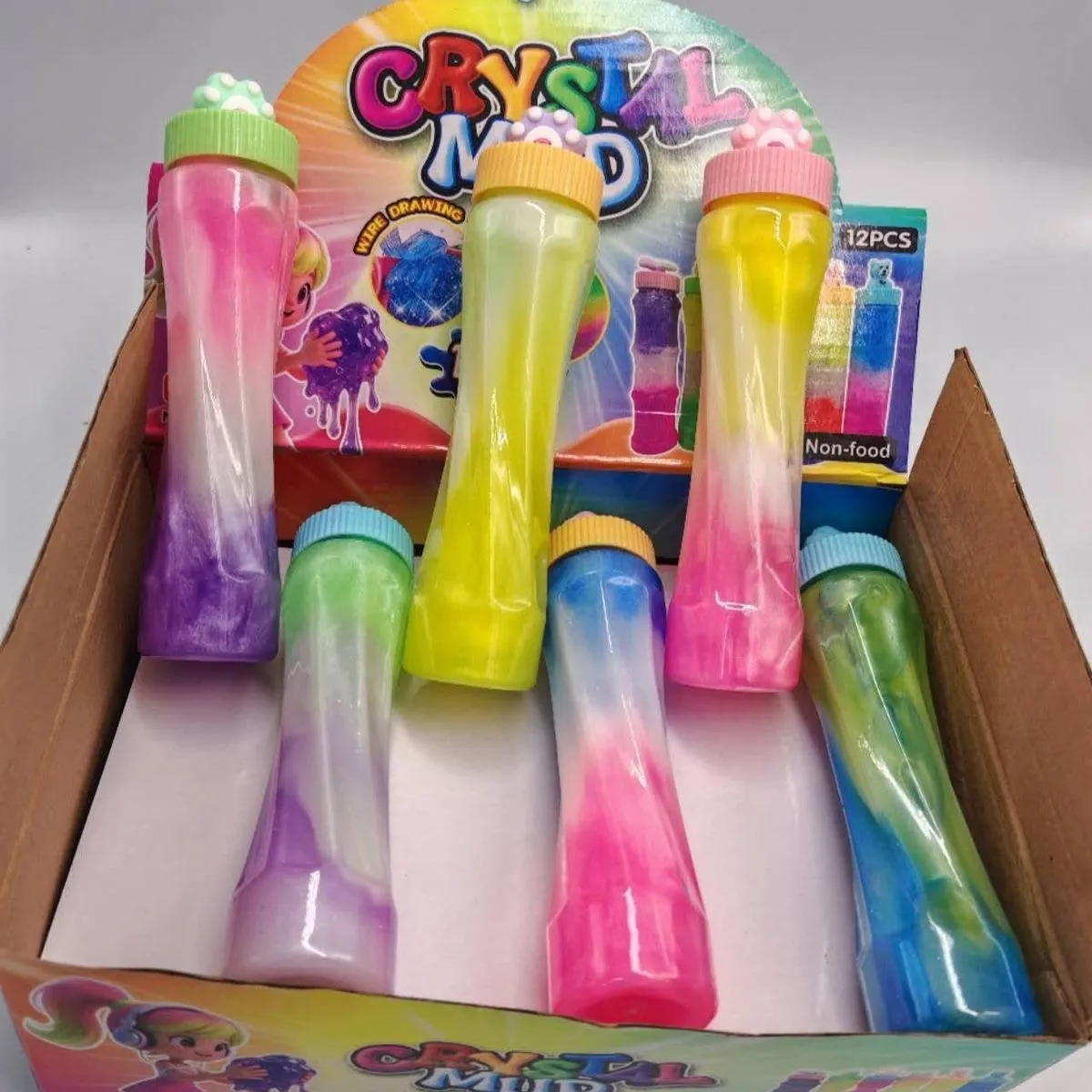 Zabawki Slime Crystal Mud - Masa Plastyczna w Butelce 12 szt.