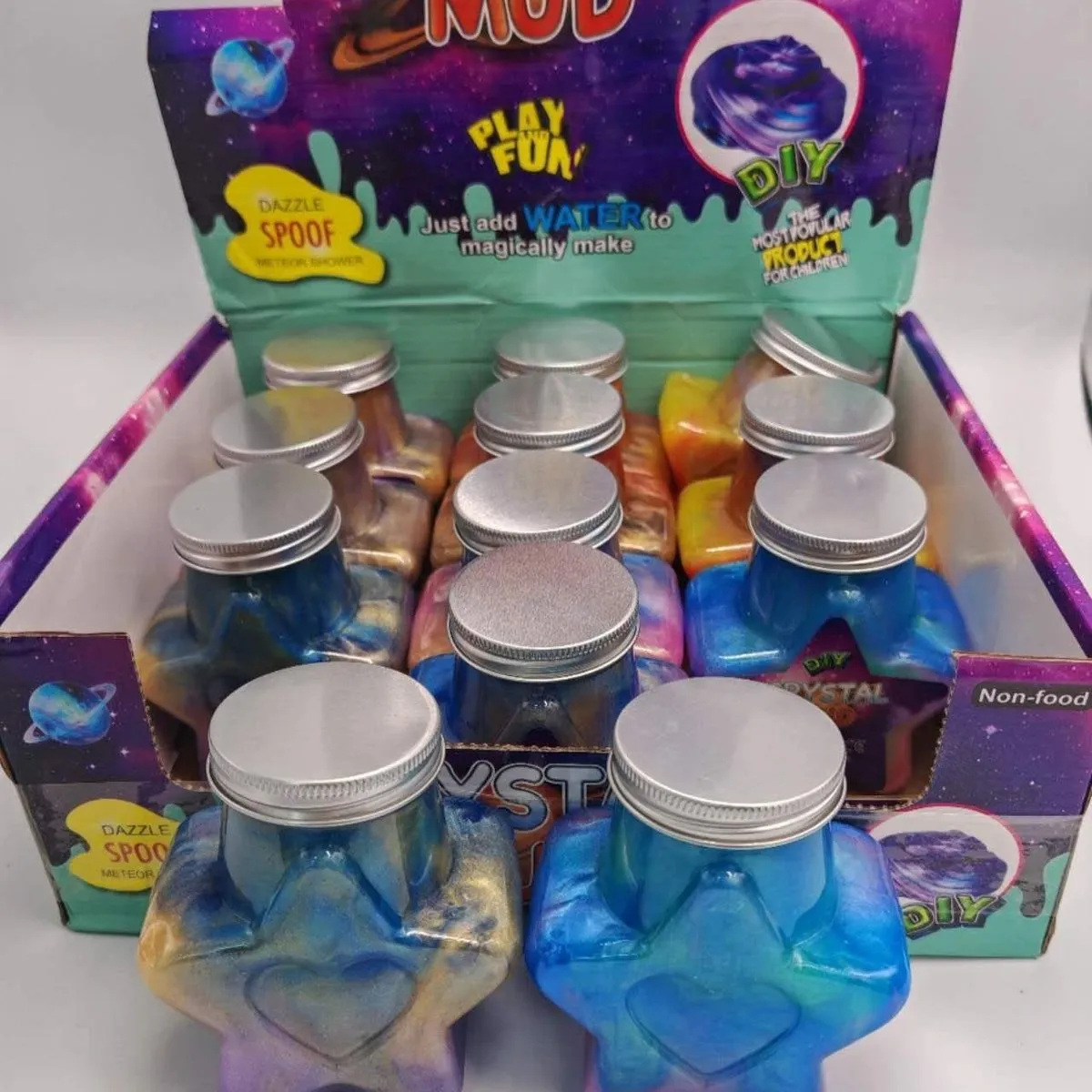 Zabawki Slime Crystal Mud DIY - Masa Plastyczna Gwiazdka 12 szt.