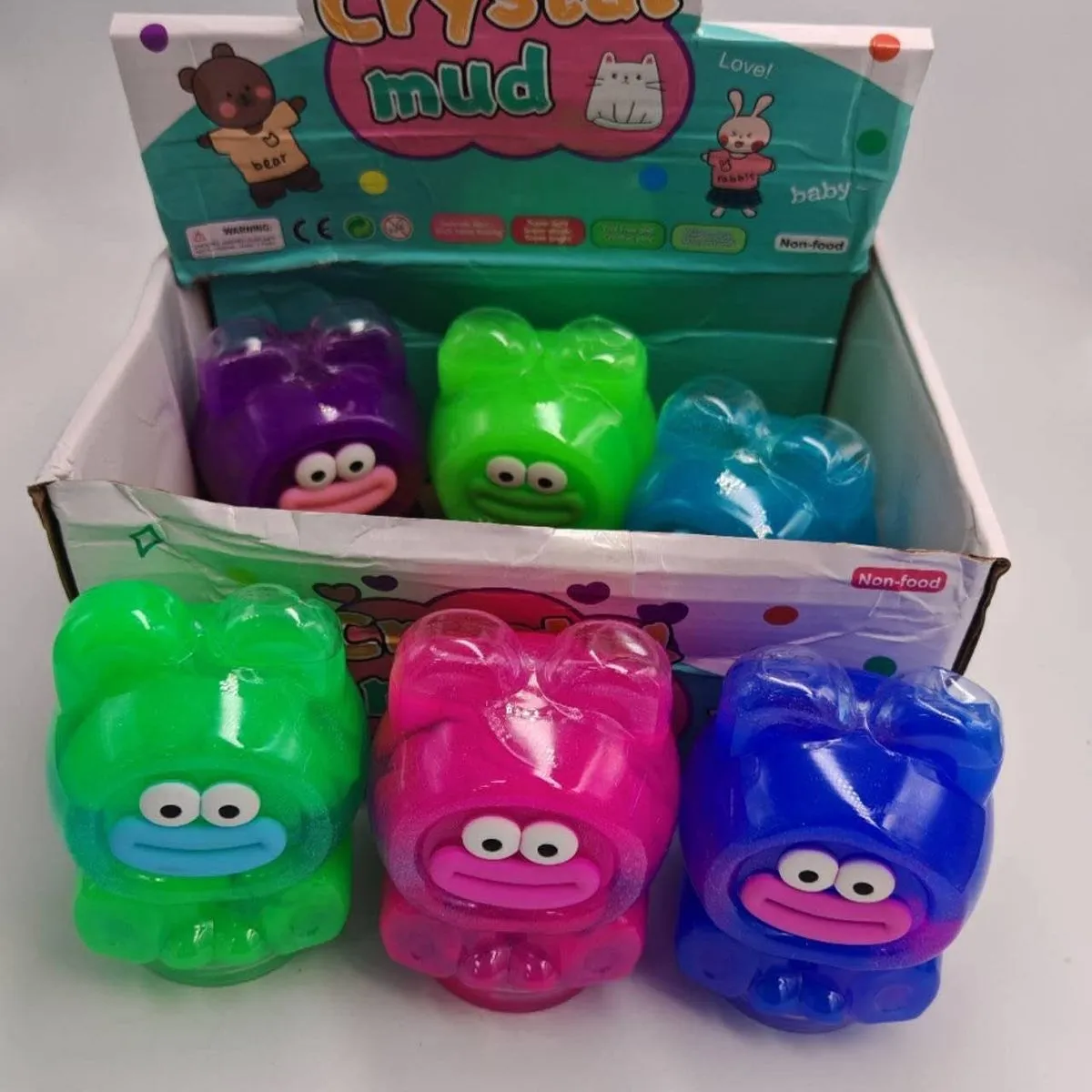 Zabawki Slime Crystal Mud Żabki 12 szt. - Kolorowa Masa Plastyczna