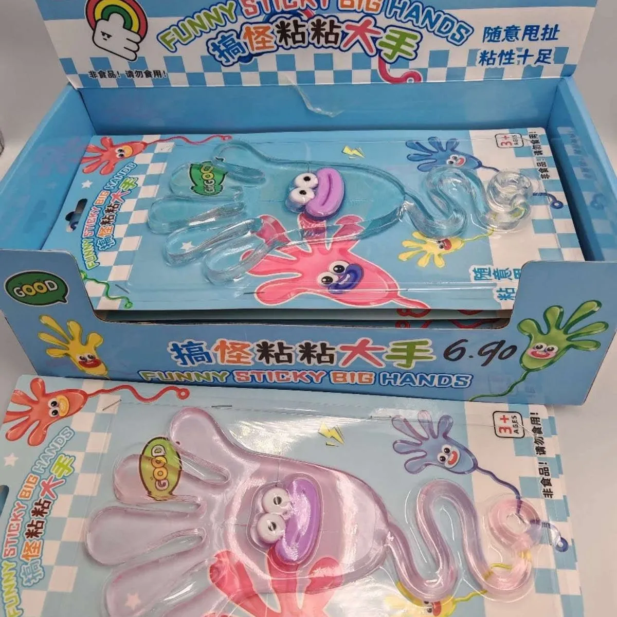 Zabawki Squeeze Hand - Lepkie Łapki Funny Sticky Big Hands 10 szt.