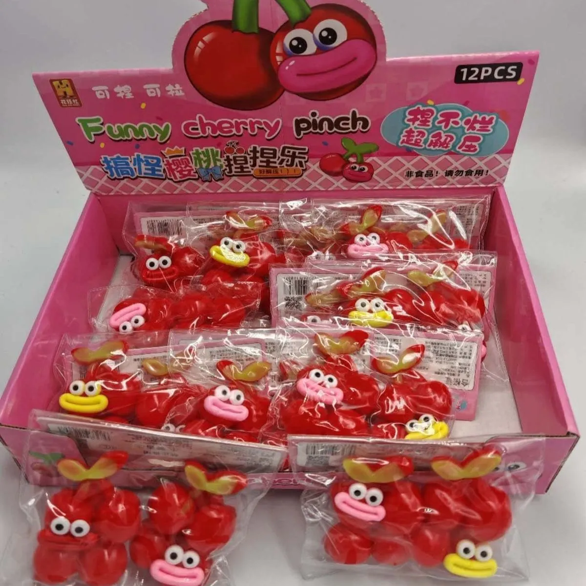 Zabawka gniotek Squeeze Funny Cherry Pinch Wiśnie, 12 szt.