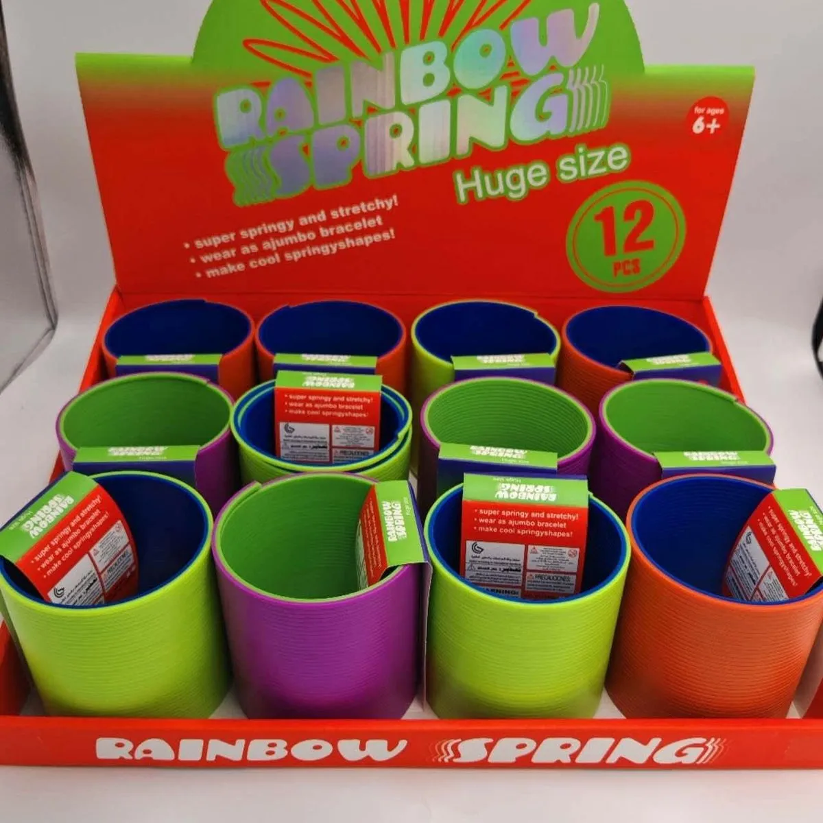Zabawki Rainbow Spring Huge Size - Duża Sprężyna Neonowa 12 szt.
