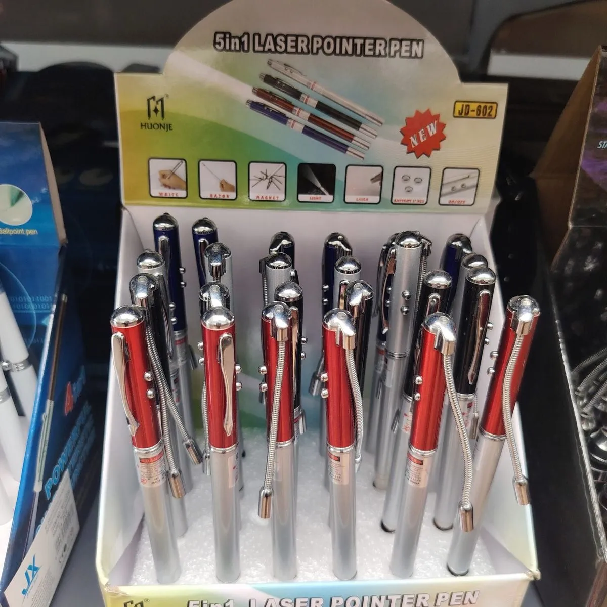 Wskaźnik laserowy 5in1 Laser Pointer Pen, teleskopowy, mix kolorów