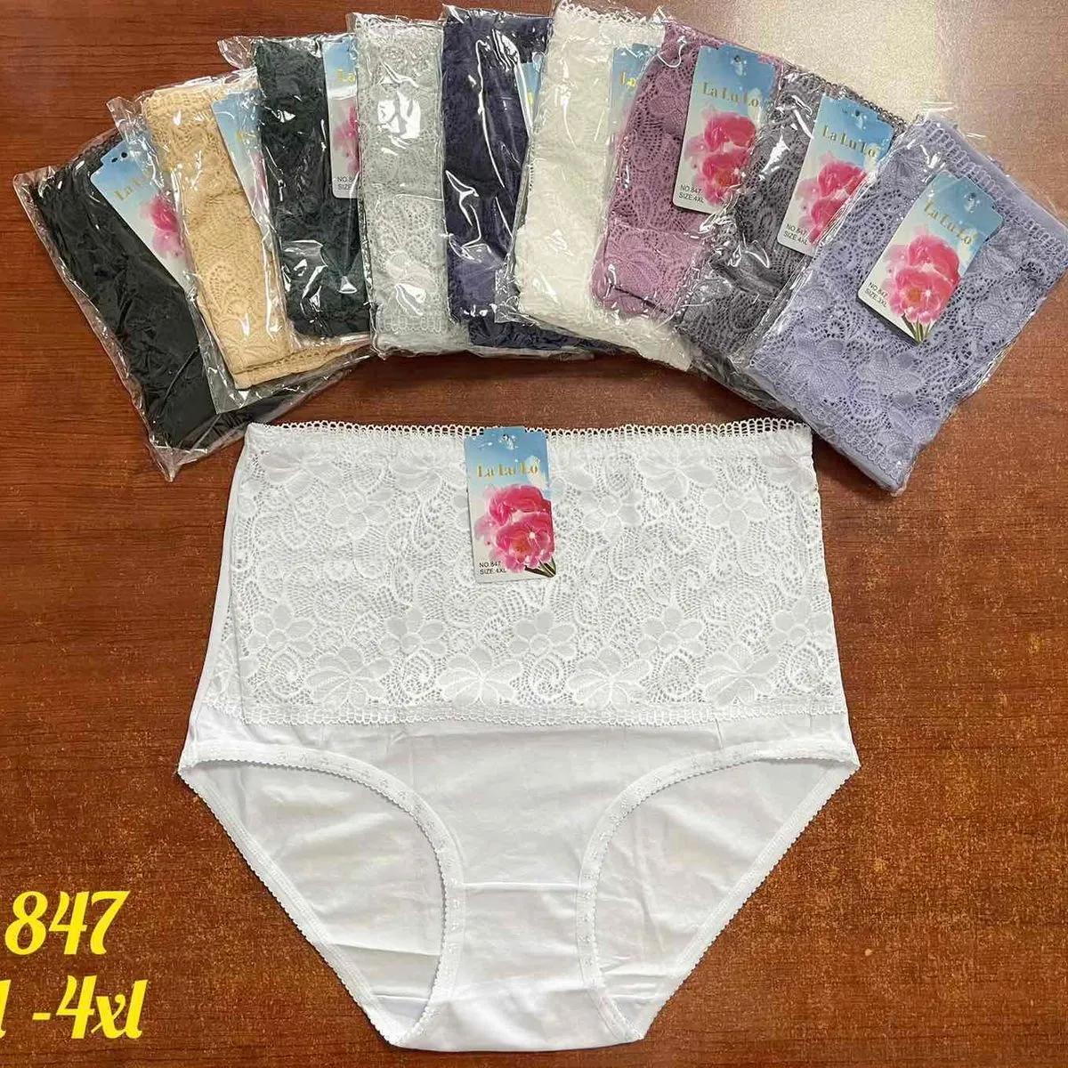 Majtki damskie XL-4XL białe i kolorowe koronka
