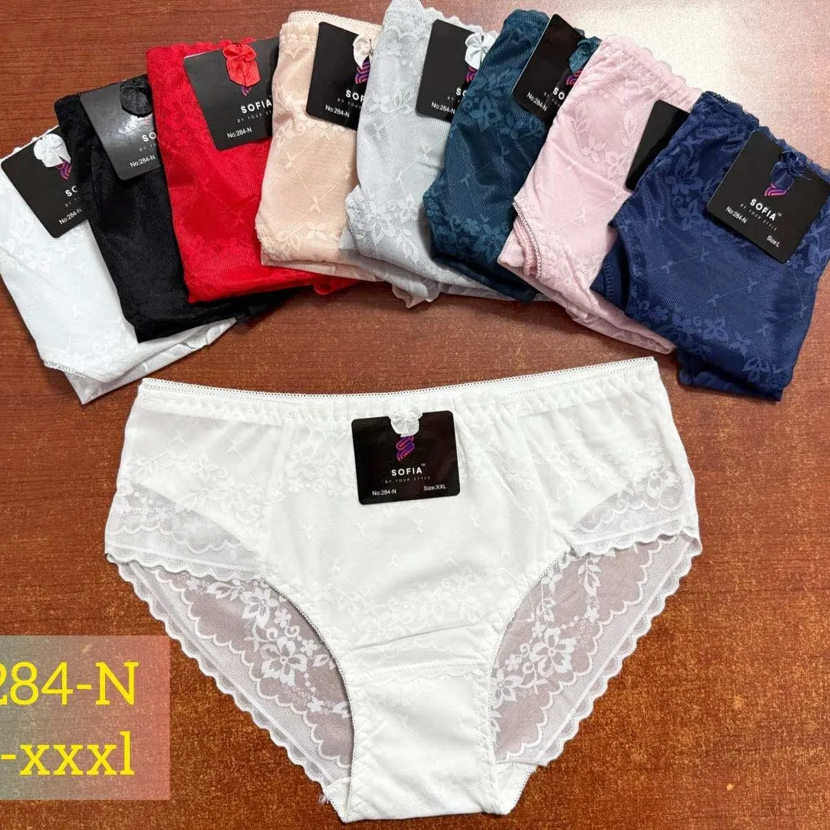 Majtki damskie koronkowe S-XXL 8 kolorów Sujet 24 szt