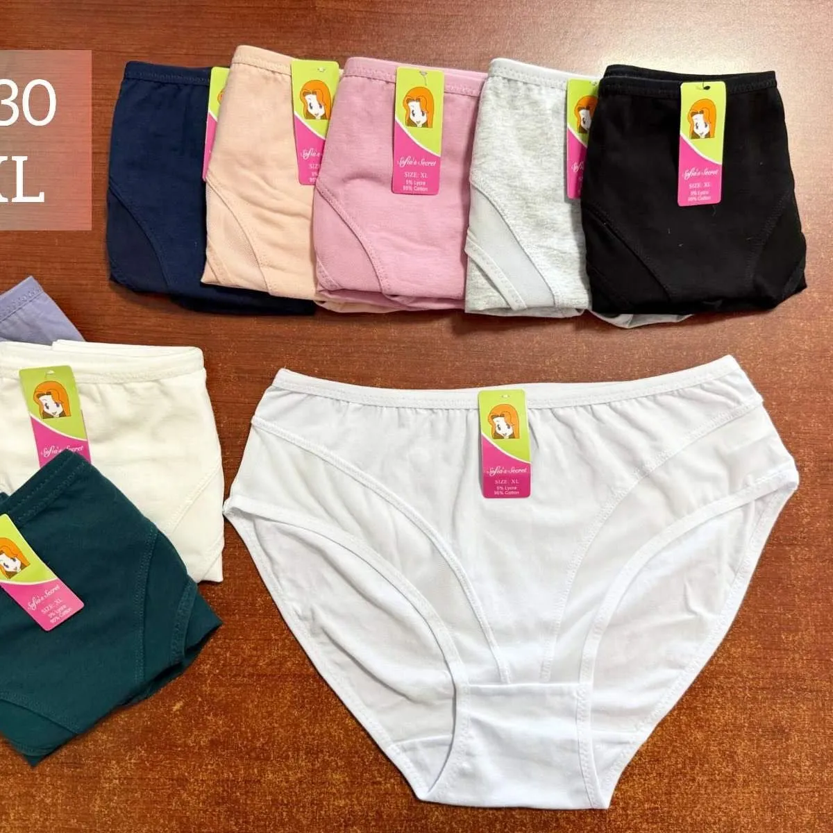 Majtki damskie L-XL #A30, zestaw 24 szt