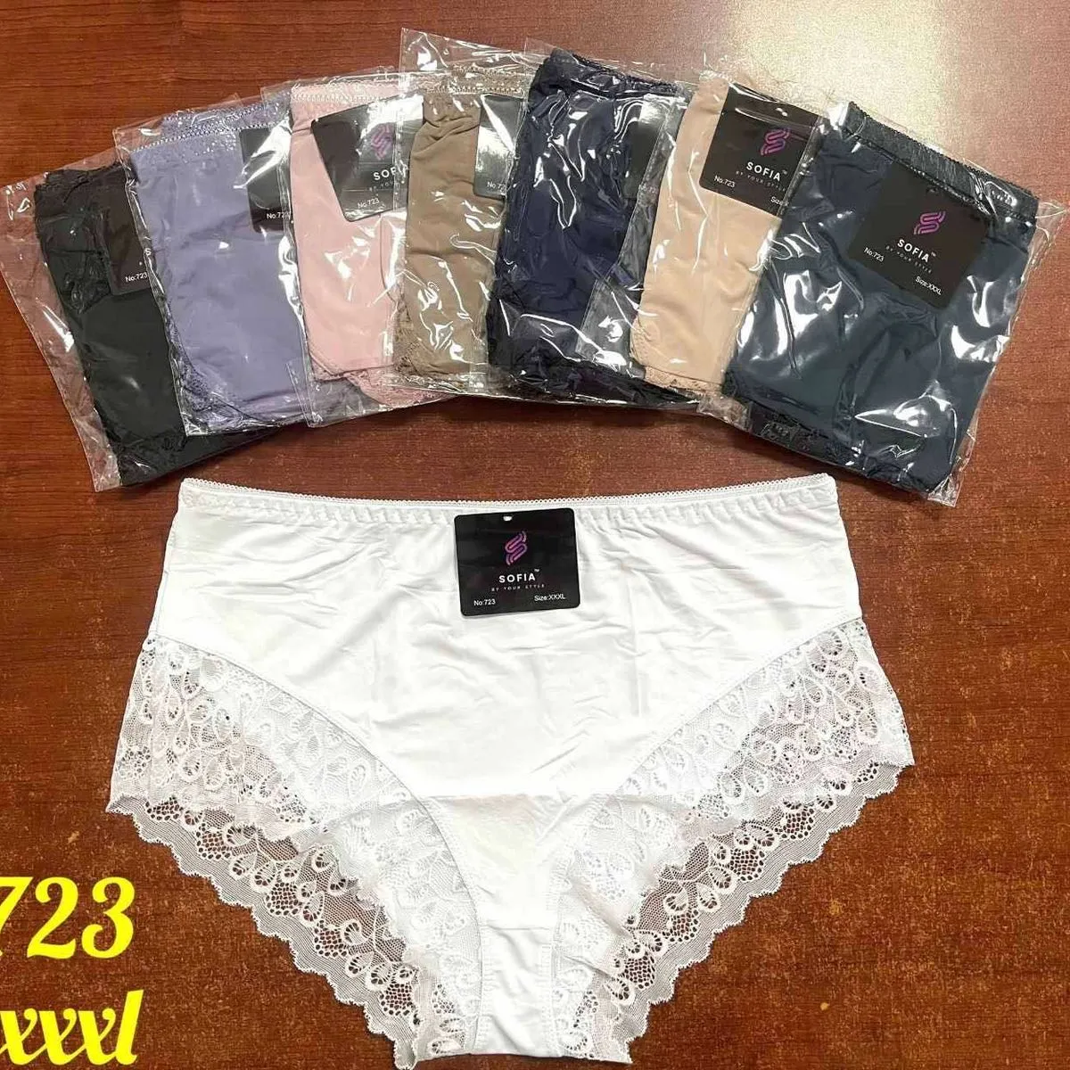 Majtki damskie XL-3XL LAPA z koronką, opak. 24 szt