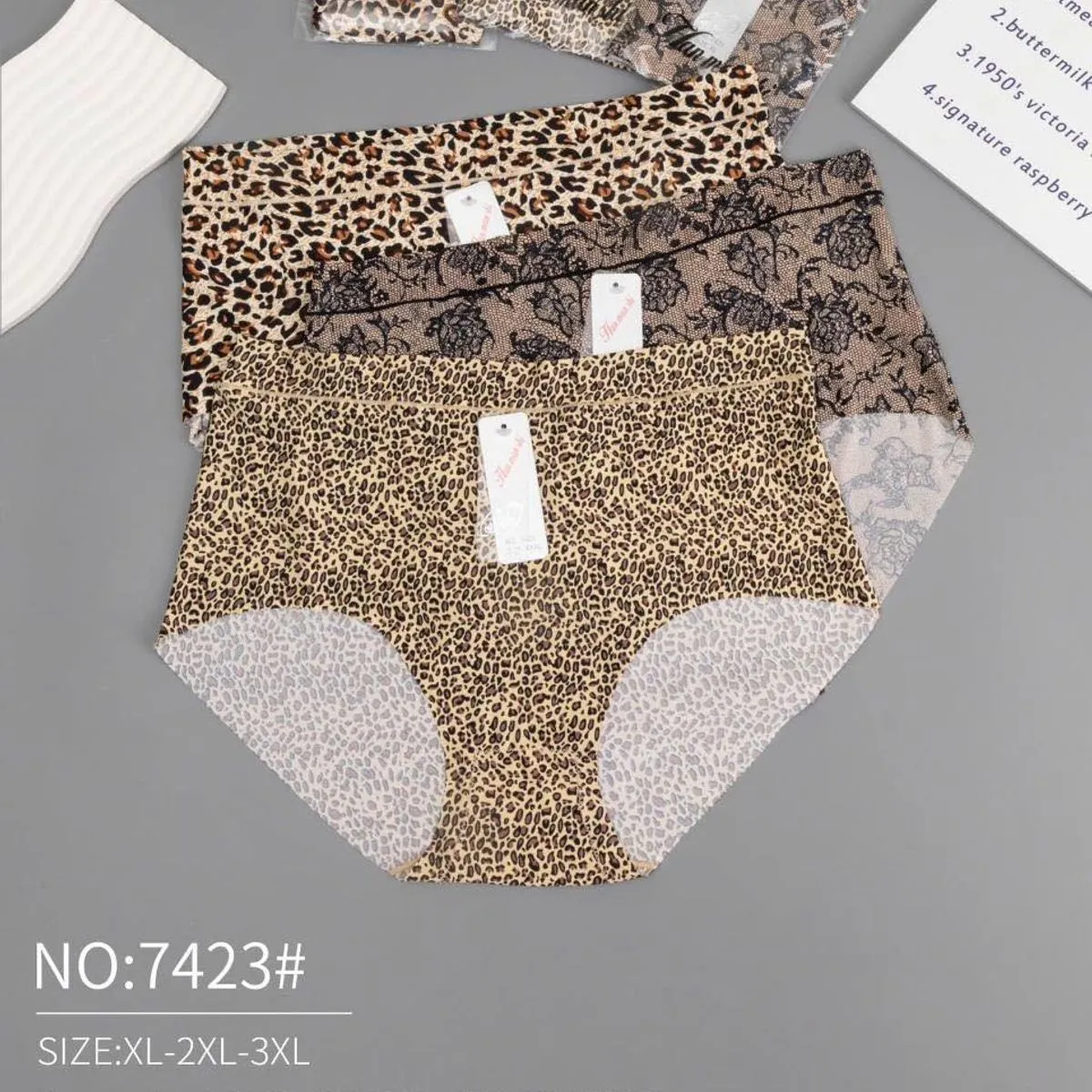 Majtki damskie rozmiar XL-XXL 3 szt. leopard wzór