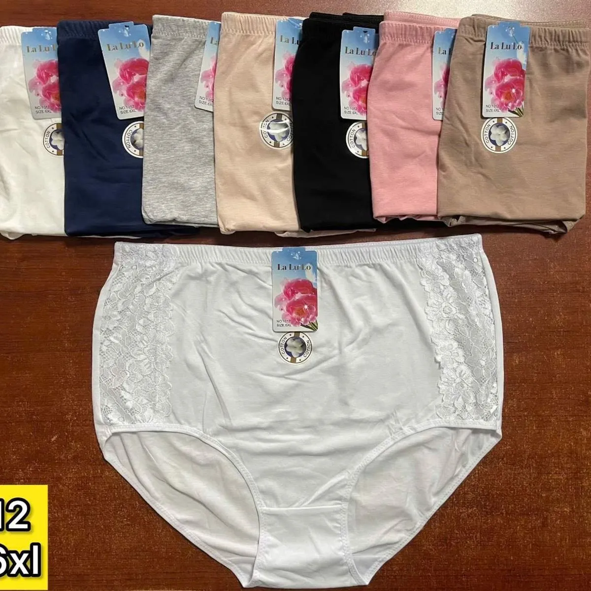 Majtki damskie 4XL 6XL koronkowe, zestaw 10 kolorów