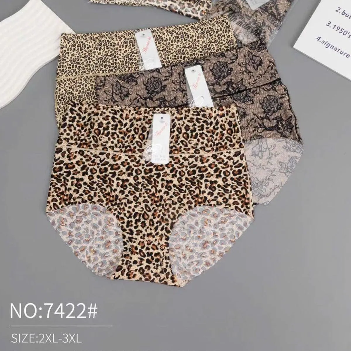 Majtki damskie XL-XXL wzór leoparda 91% poliamid 9% lycra