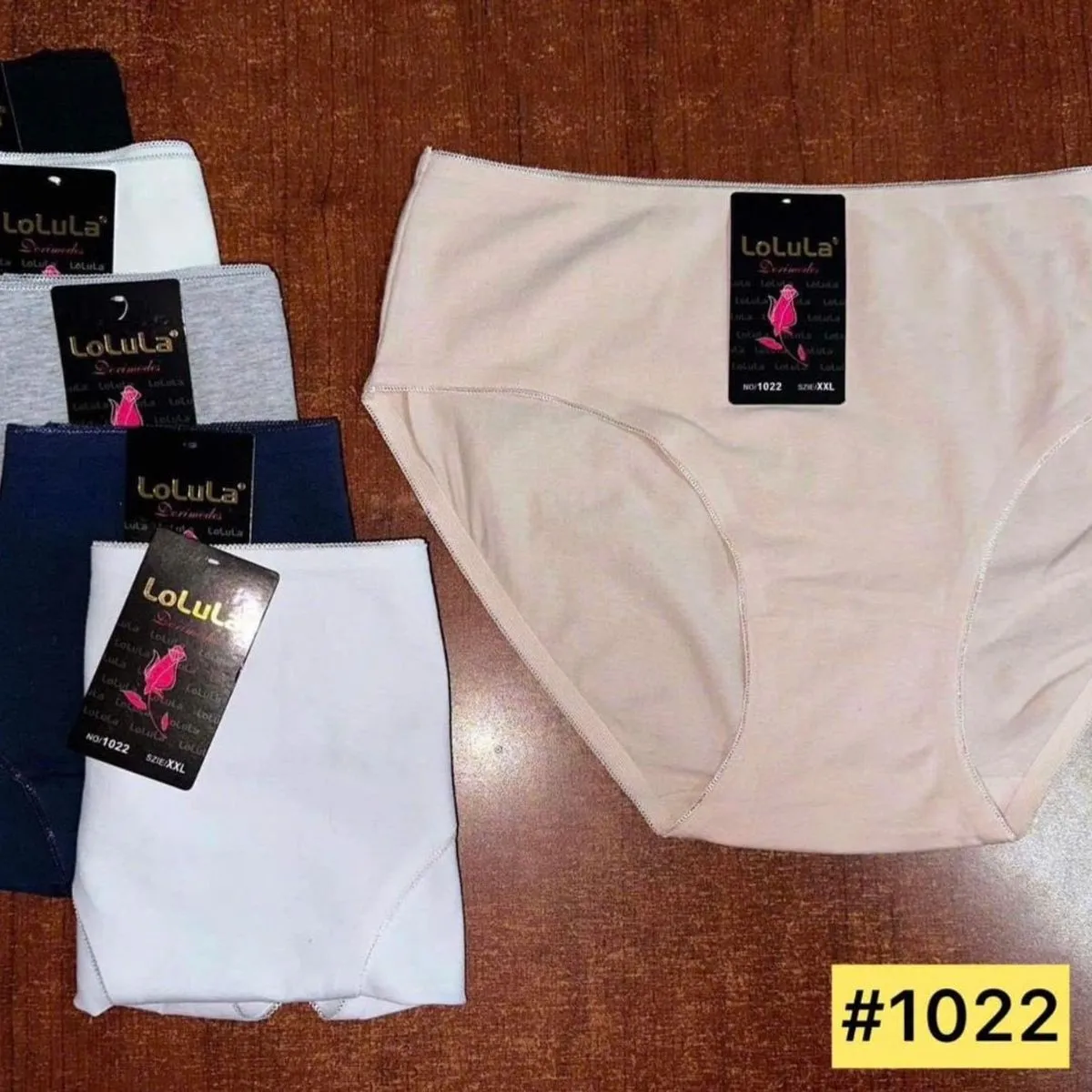 Majtki damskie L-XXL Lola #1022, czarny/biały/szary/beżowy