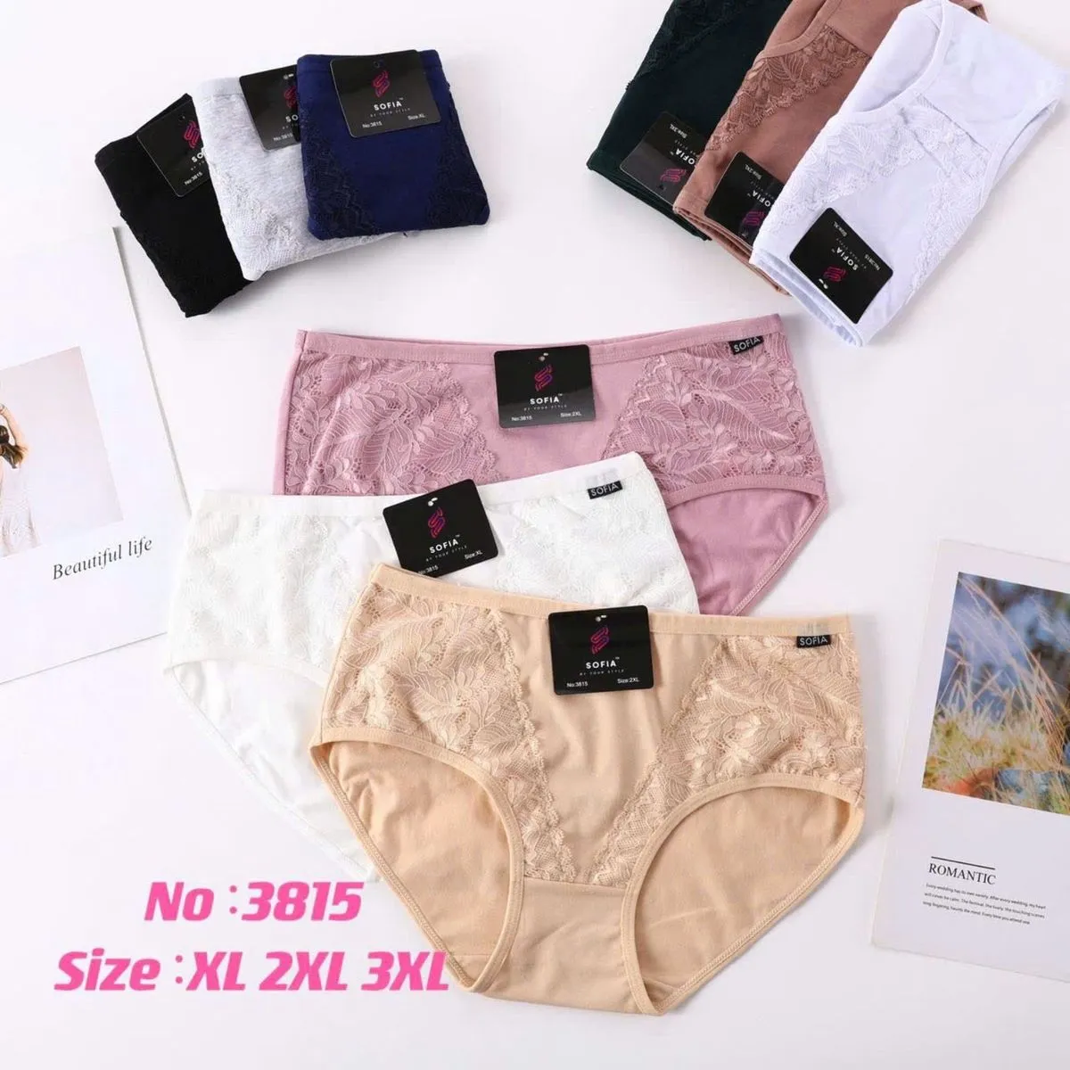 Majtki damskie koronkowe S:XL 2XL 3XL No:3815