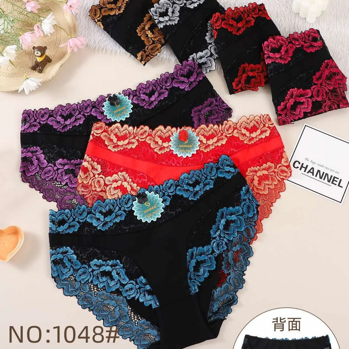 Majtki damskie koronkowe 95% bawełna 5% elastan XL-3XL