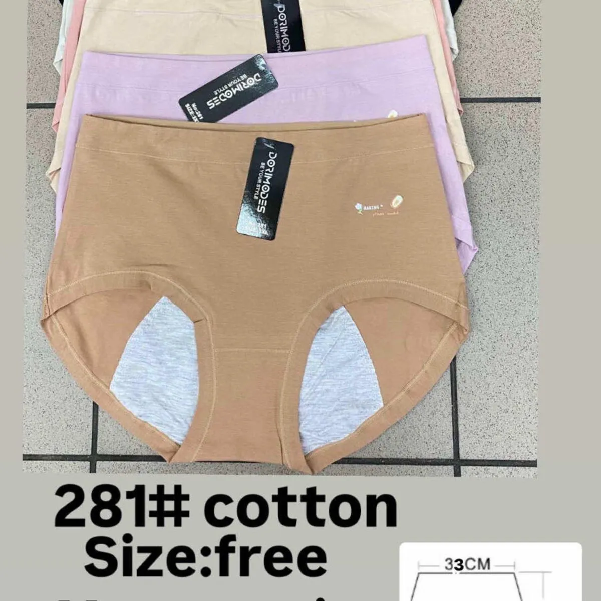 Majtki menstruacyjne damskie 28-33 cm bawełna 281# cotton-free