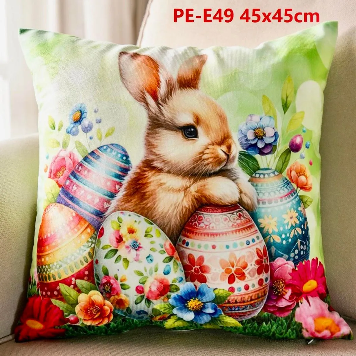 Poszewki 45x45 cm Wielkanoc PE-E49 z królikiem