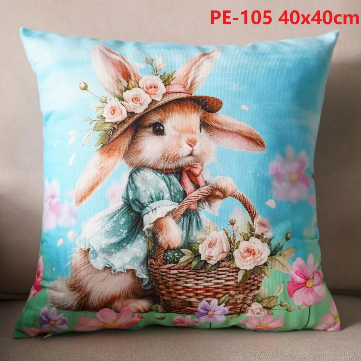 Poszewki 40x40 cm Wielkanoc PE-105 z królikiem