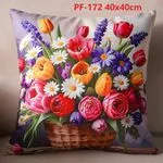 Poszewki 40x40 PF-172 Wielkanoc kwiaty w koszu