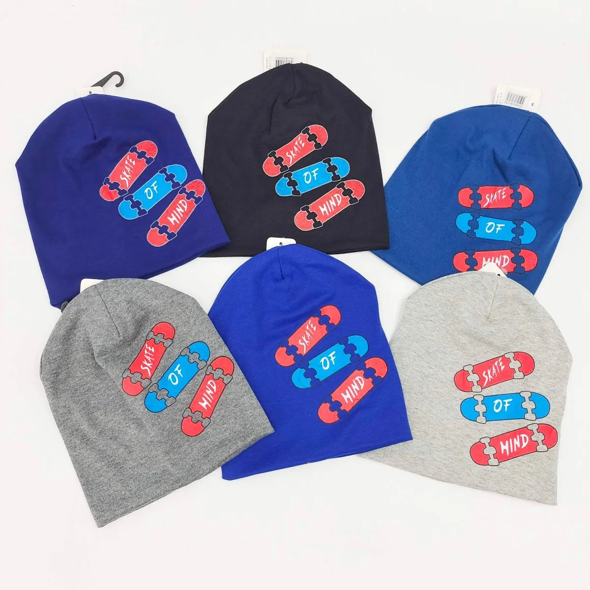 Czapki dziecięce Skate of Mind, 6 szt. w opakowaniu
