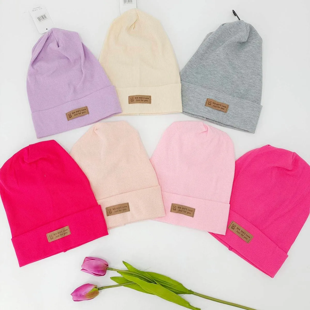 Czapka dla Dzieci Beanie z Patką Skórzaną