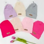 Czapka dla Dzieci Beanie z Patką Skórzaną