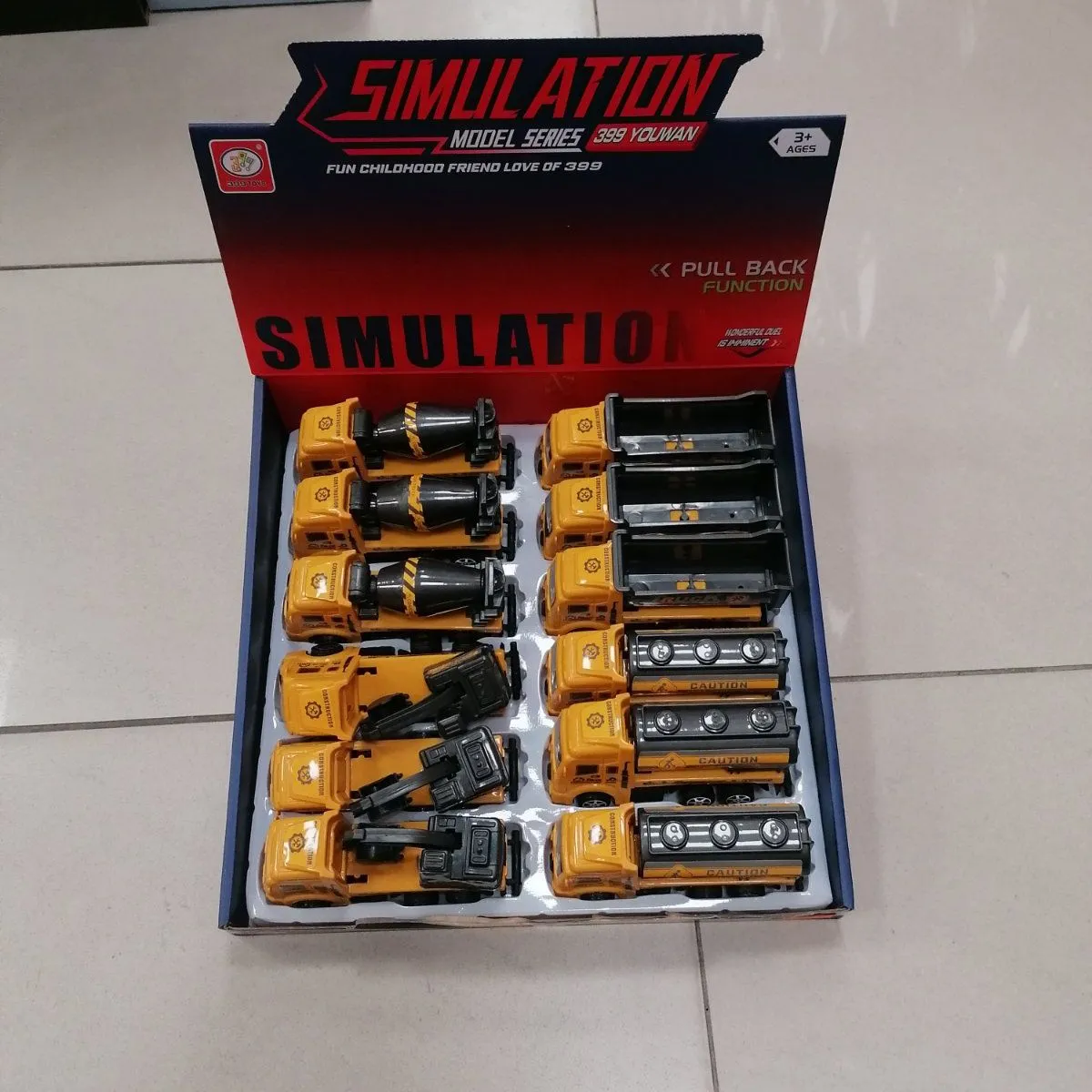 Zabawki Simulation Model Series Pull Back Samochody Żółte