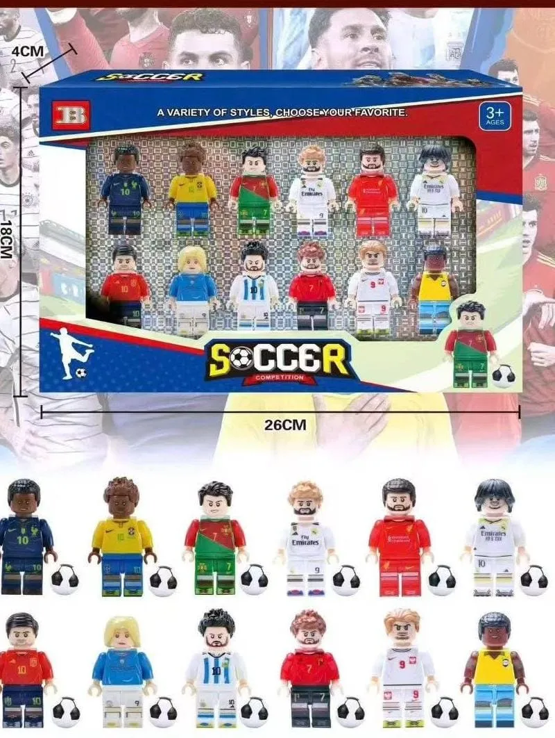Zestaw figurek piłkarzy Soccer 26cm z piłkami 3+