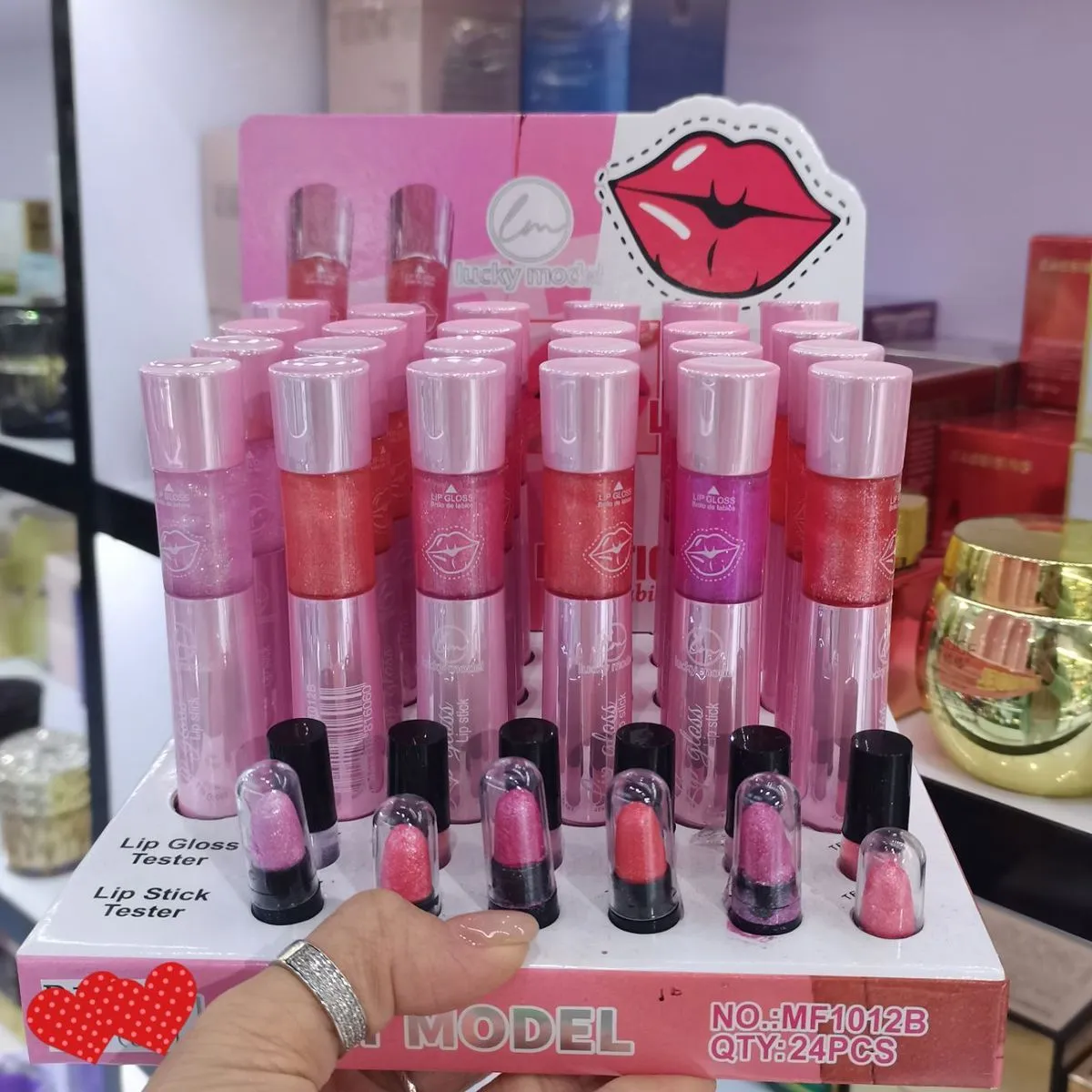 Błyszczyk do ust Lip Gloss tester NO:MF10-2B 24 szt