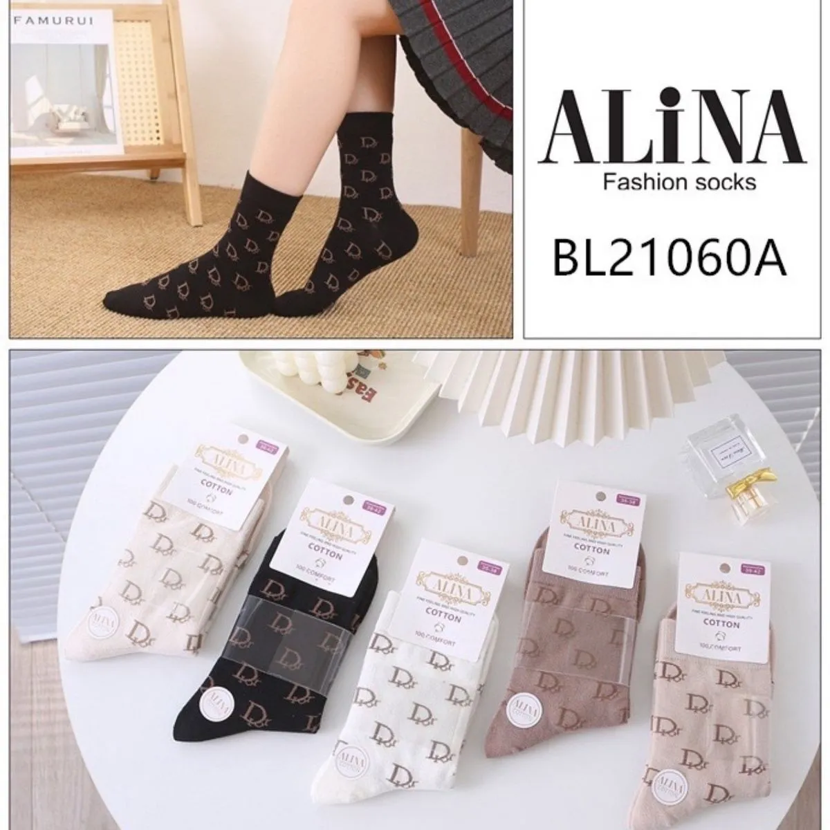 Skarpetki damskie AlinaIna Cotton BL21060A