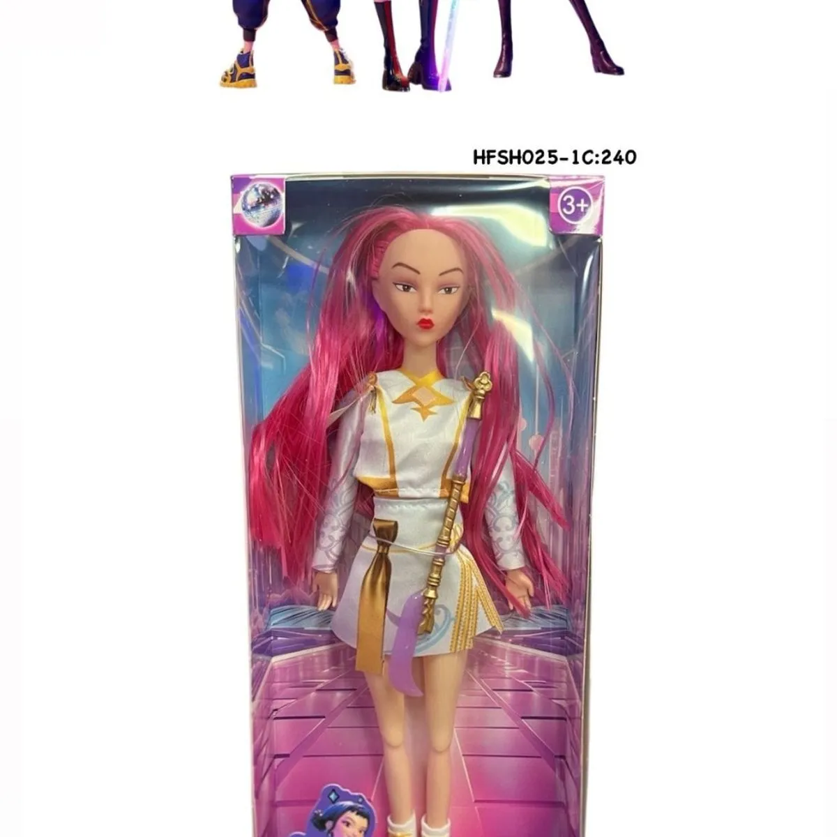Lalka Kpop Hunters MF-SJ-240 różowa z długimi włosami