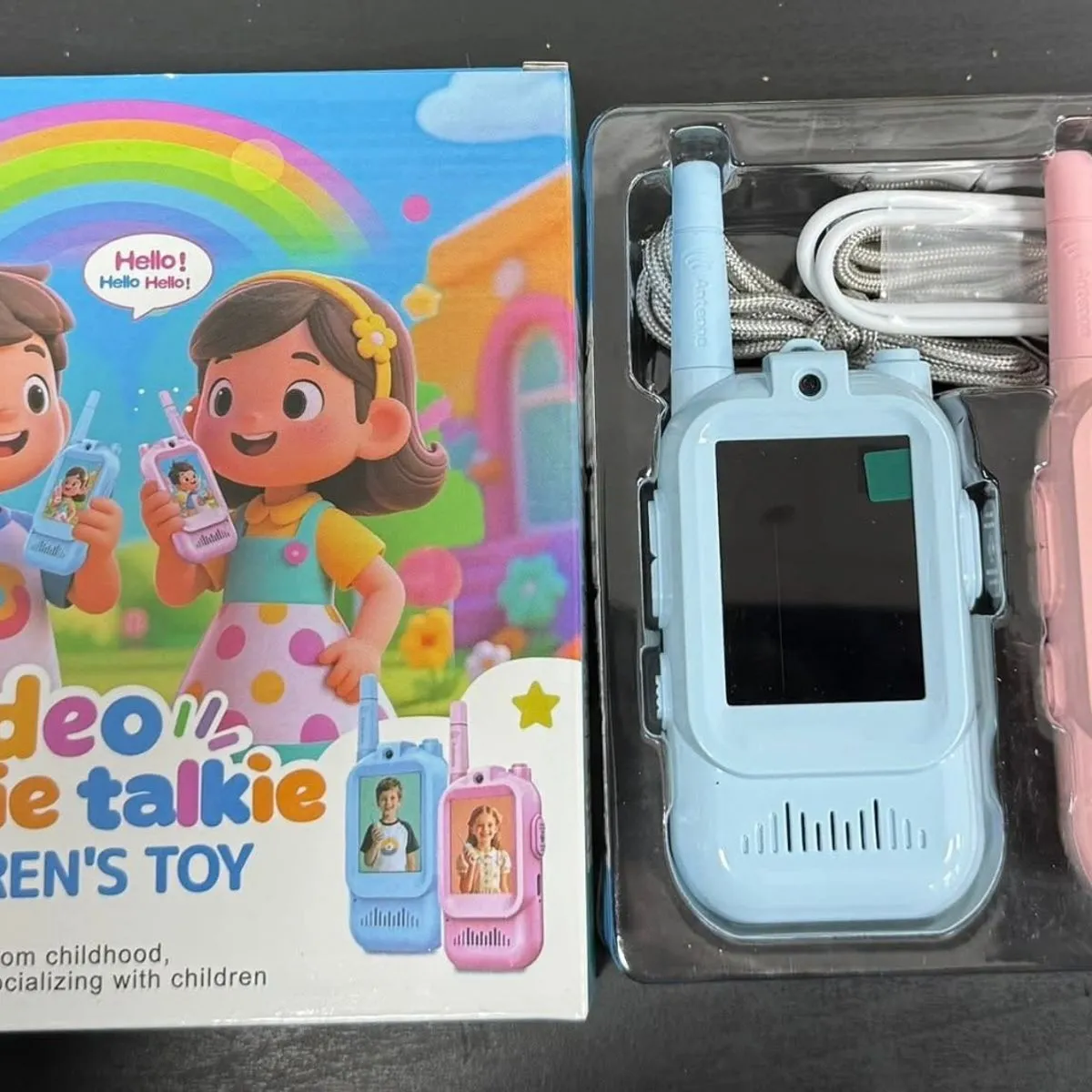 Video Walkie Talkie Zabawka 2 szt niebieski i różowy