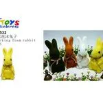 Ozdoby Wielkanocne Flocking Foam Rabbit 10cm 6 szt