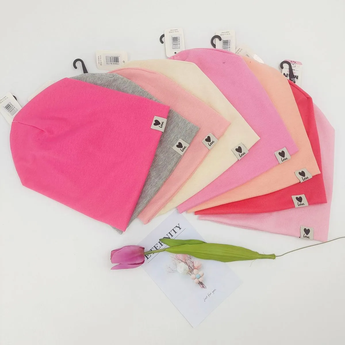Czapki dla dzieci beanie, 6 kolorów, op. 12 szt