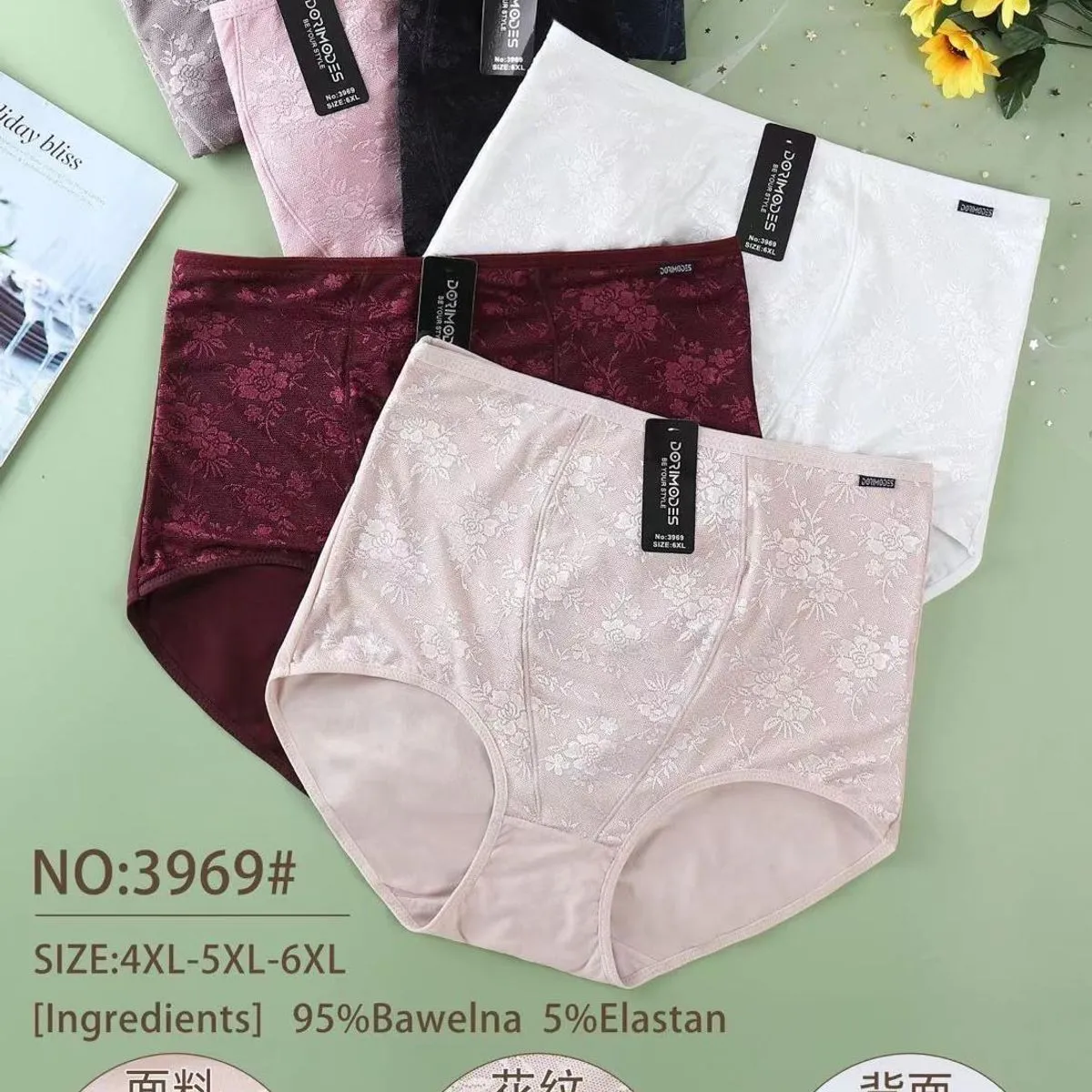 Majtki damskie figi XL-XXL NO:396 hurt. 24 szt