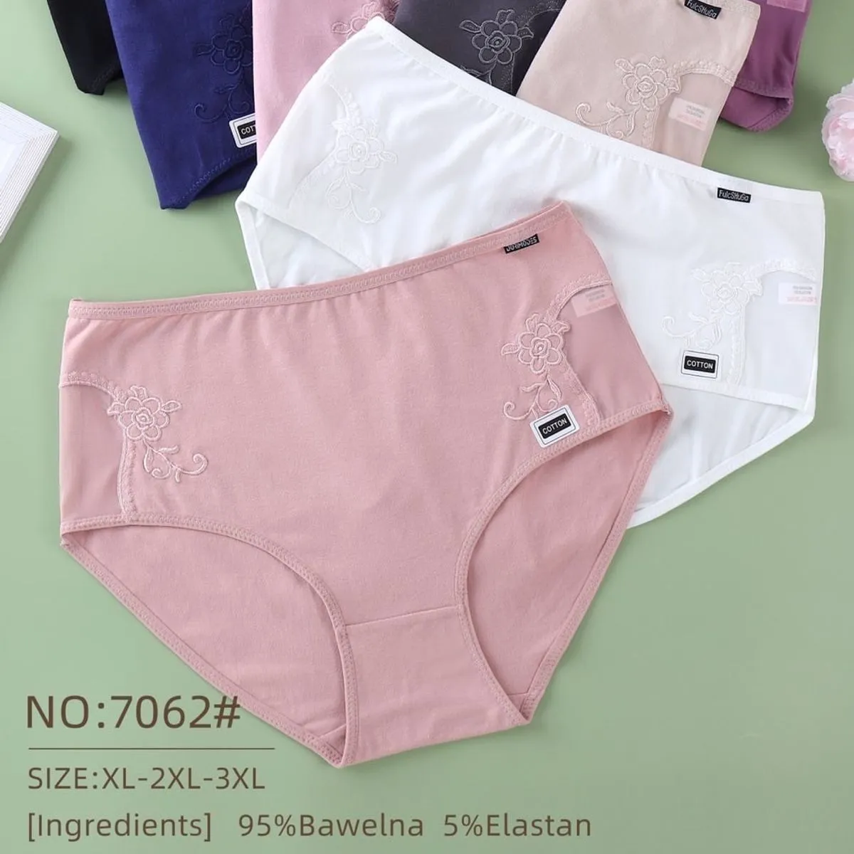 Majtki damskie XL-3XL 95% bawełna 5% elastan NO:7062