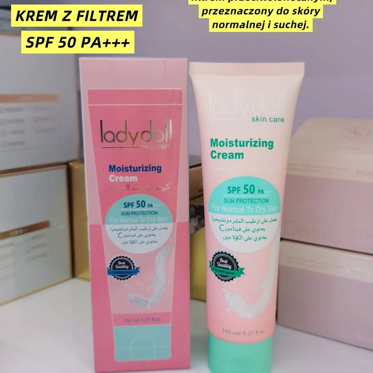 Krem przeciwsłoneczny nawilżający Lady Doll SPF 50+ PA++++