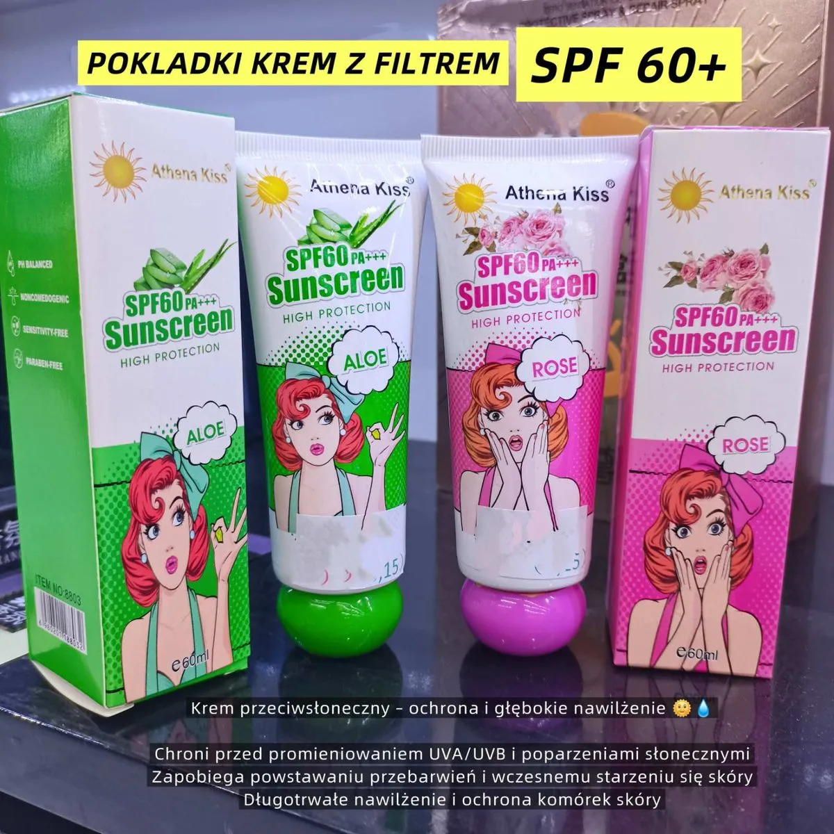 Krem z filtrem SPF 60+ Athena Kiss 4x50ml