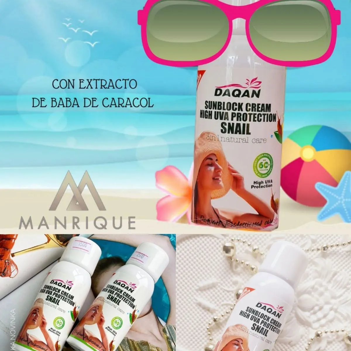 Krem przeciwsłoneczny Sun Block SPF 60+ Manriqueque 100ml