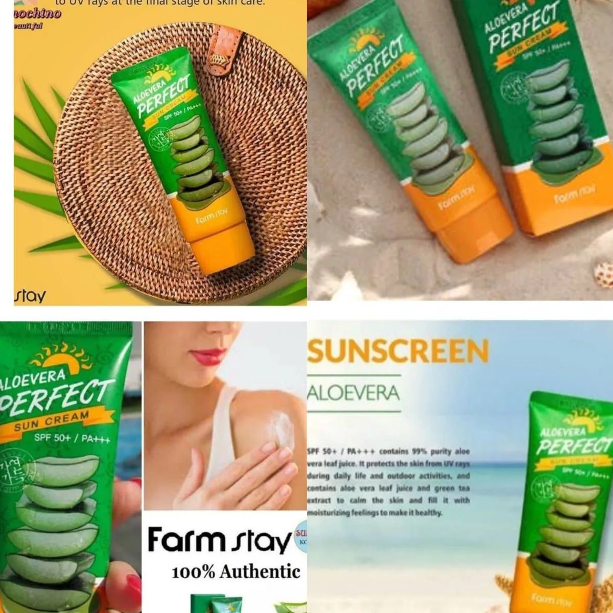Krem przeciwsłoneczny SPF 50+ Farm Stay Aloe 100ml