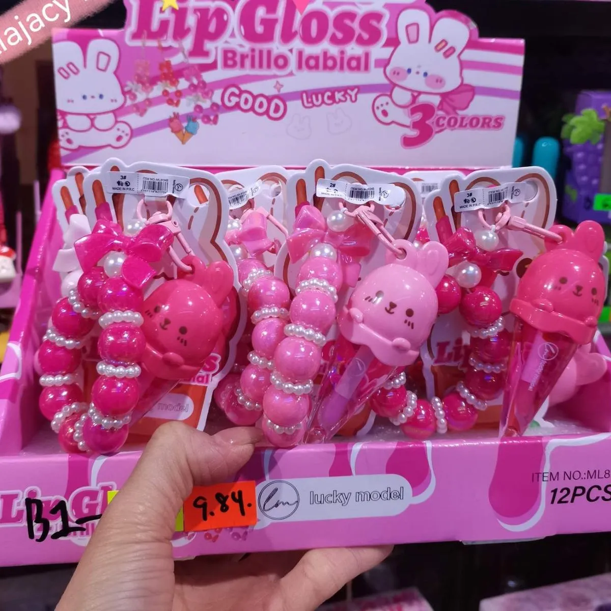 Lip Gloss Lucky Model błyszczący 12 szt. różowe
