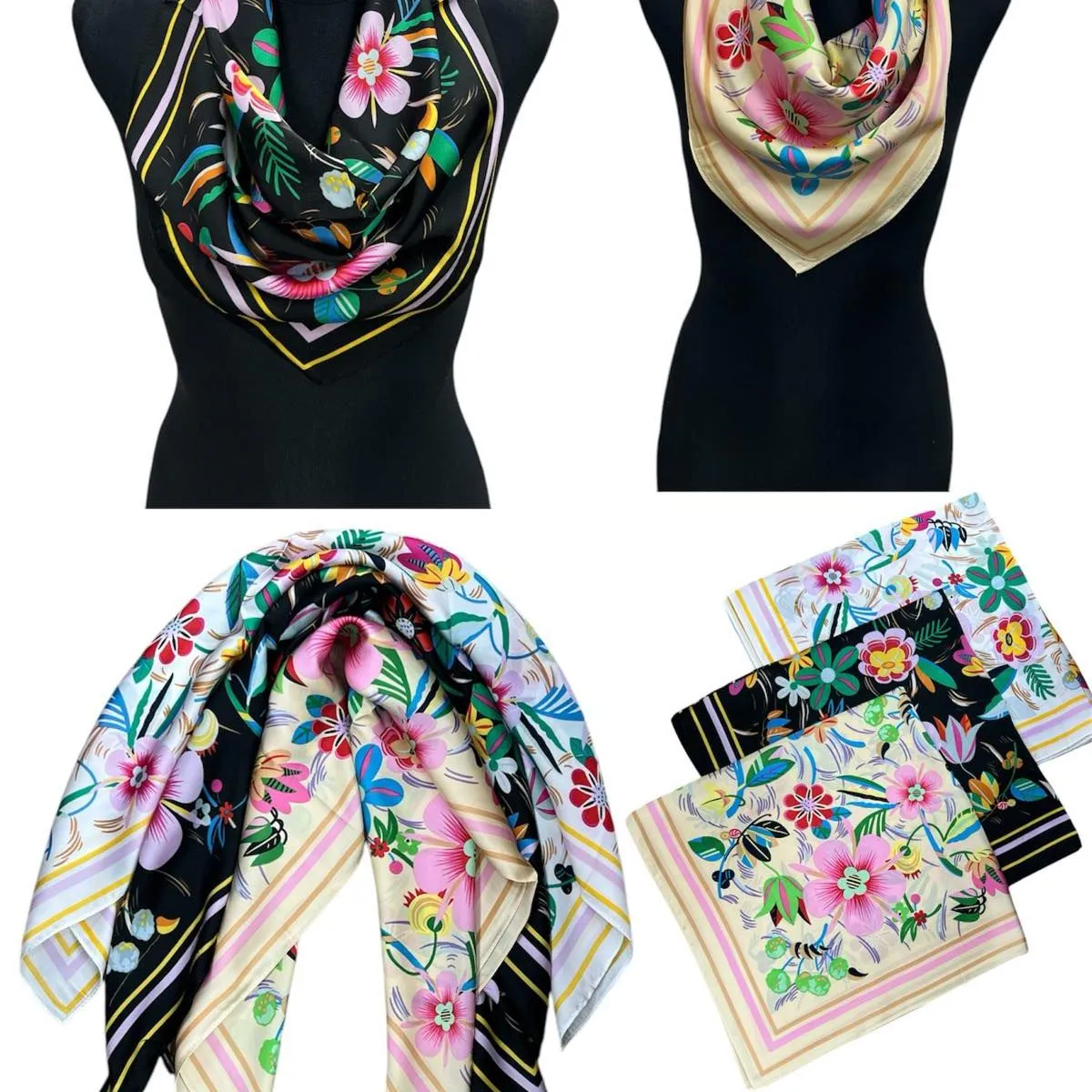 Chusta Damska Kwiatowa 70x70 cm D007.70392