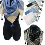 Szaliki damskie w kratę bawełna/viscose CH.8801