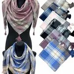 Szaliki damskie w kratę CH6802 bawełna-viscose