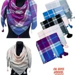 Szaliki damskie w kratę viscose cotton CU8055