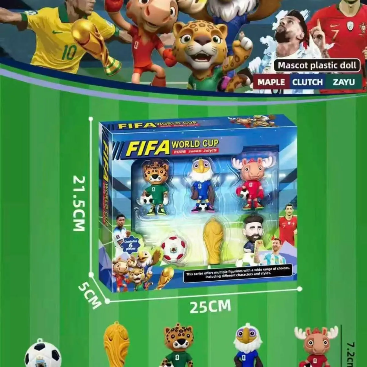 Zestaw figurek FIFA World Cup 2026 z piłką 6 szt
