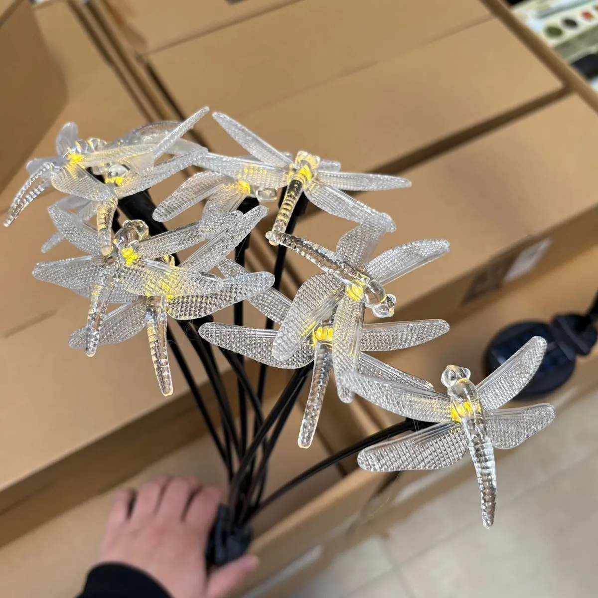Zestaw 2PCS Solarne Lampki Ogrodowe Kształt Ćmy