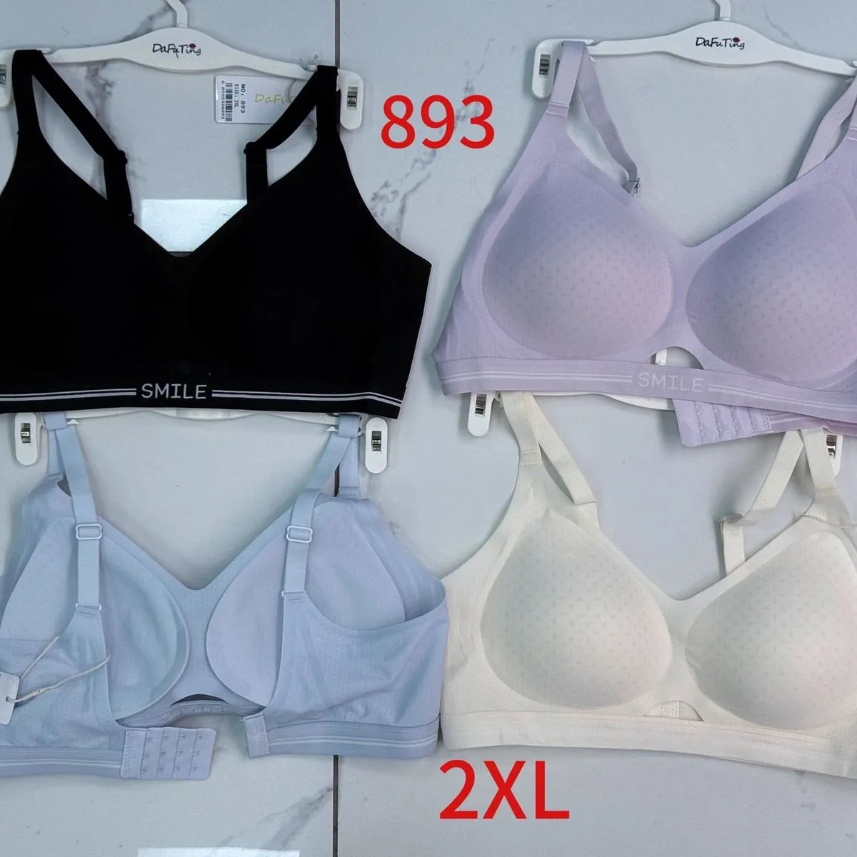 Biustonosz damski Smile S-XXL czarny, lawendowy, jasnoniebieski, biały